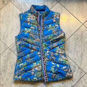 NWOT Lilly Pulitzer Vibrant Reversible Blue Floral Vest
